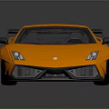 Orange Sleek Sports Car With Rear Spoiler Shiny Exterior And Alloy Wheels