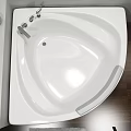 White Corner Bathtub With Grey Countertop Yellow Flowers And Wooden Floor