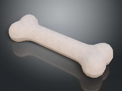 Pet Dog Chew Toy White Bone on Black Background with Reflection 3d model