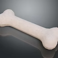 Pet Dog Chew Toy White Bone on Black Background with Reflection