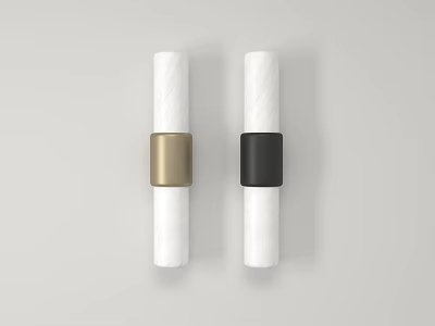 Modern Wall Lamps With White Body And Gold Black Metal Rings 3d model