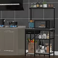 Kitchen Storage Rack With Multi Tiered Shelves For Microwave Spices And Fruits