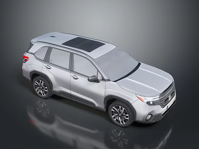 Modern Silver SUV With Sleek Exterior Design Black Wheels And Roof Panel 3d model