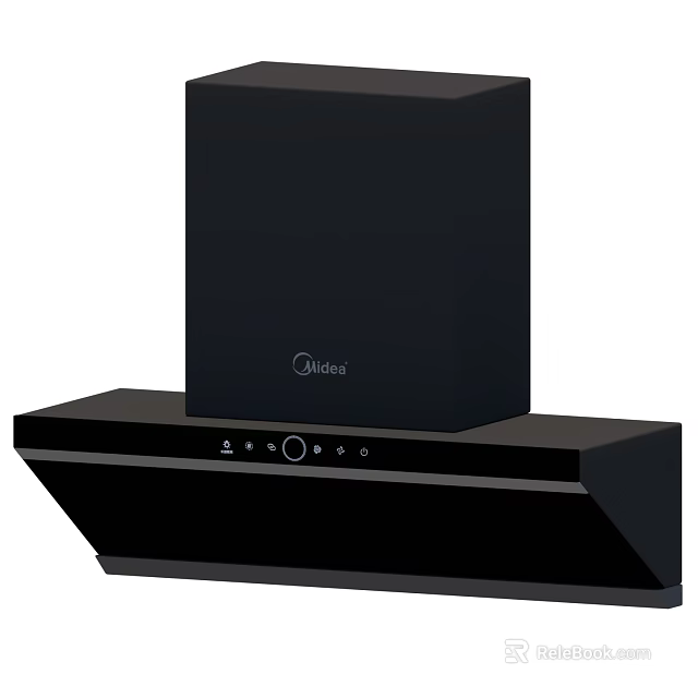 Modern Black Midea Kitchen Range Hood With Sleek Design As Essential Appliance 3d model 