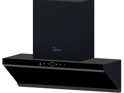 Modern Black Midea Kitchen Range Hood With Sleek Design As Essential Appliance 3d model