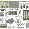 Various Garden Stepping Stone Designs With Natural Stone Slabs And Greenery