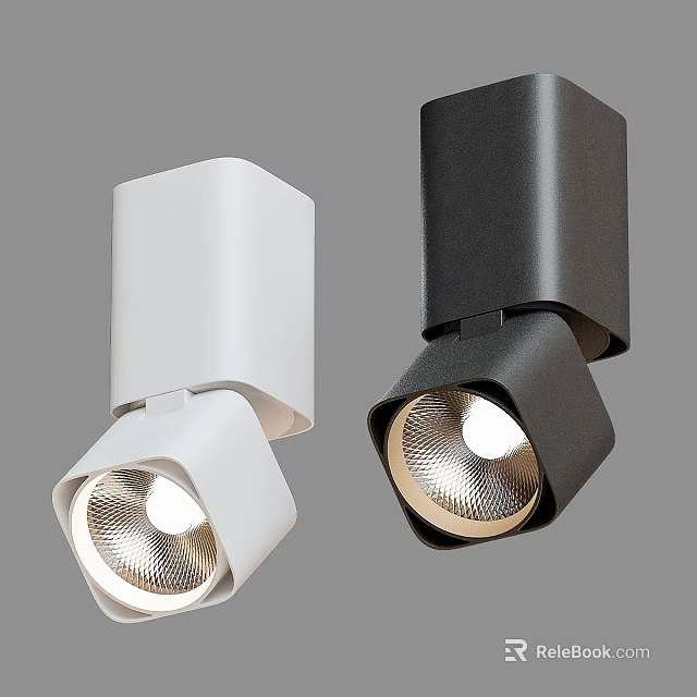 Modern White And Black LED Downlights Spotlights With Sleek Design Adjustable Head Metallic Finish 3d model 