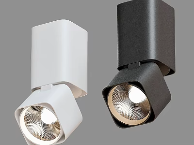 Modern White And Black LED Downlights Spotlights With Sleek Design Adjustable Head Metallic Finish 3d model
