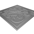 Elegant Wall Decorative Panel With Intricate Scroll Leaf Motifs And Symmetrical Corner Designs 3d model