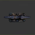 Household Rusty Metal Decorative Accessory With Double Ended Shape And Blue Rusty Color