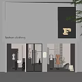 Modern Fashion Clothing Storefront With F Logo Glass Doors And Window Mannequins
