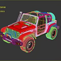 Red Off Road Car With Open Doors Black Wheels And Sporty Exterior Design