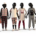 Various Stylish Clothes with Colorful Patterns and Designs Worn by Models