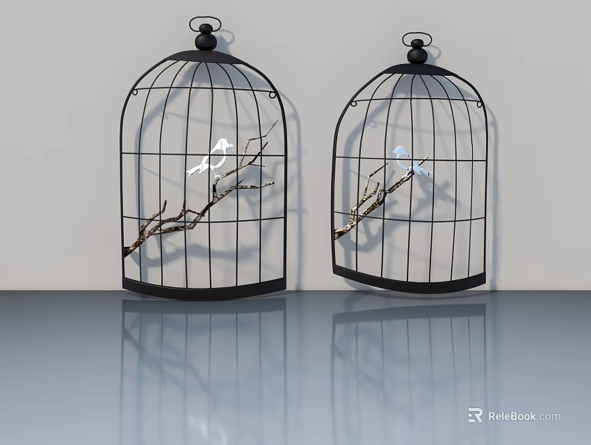 Modern Black Panel Door With Grille Design And Smooth Reflective Surface Finish 3d model