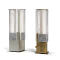 Modern Table Lamps with Transparent Glass Shades and Silver Gold Metal Bases Contemporary Design