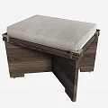 Elegant Contemporary Wooden Stool Featuring Gray Cushion And Sturdy Structure