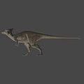 Game Movie Character Gray Scaled Dinosaur With Horned Head And Predatory Stance