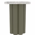 Modern Green Fluted Column Legs Dining Table With Marble Top Minimalist Design 3d model