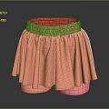 Pink Pleated Skirt With Elastic Waist And Flowy Hem Design For Women