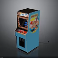 Blue Arcade Machine With Spot The Dog Logo Screen And Coin Slot