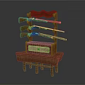 Wooden Furniture With Display Rack Hanging Gun Slots And Drawer Cabinet Base