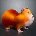 Cute Orange Hamster Toy Figure With Round Body And Pink Paws