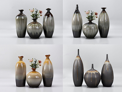 New Chinese Vase Ornaments Combination model