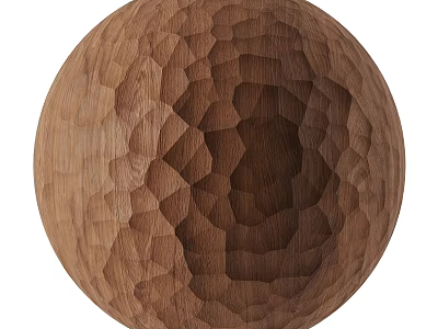Intricate Handcrafted Wooden Sphere with Geometric Carved Texture as Decorative Component for Modern Decor 3d model