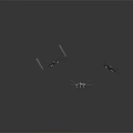 Three Advanced Fighter Jets Flying With White Trails In Dark Sky