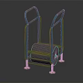 Outdoor Blue Metal Frame Playground Equipment With Central Gray Roller Structure