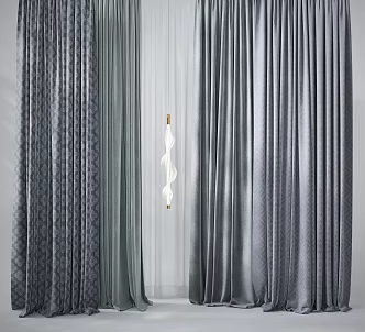 curtain gauze curtain 3d model