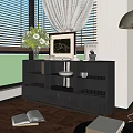 Modern Bucket Cabinet Bucket Cabinet Ornaments Combination Flower Arrange Flower Floor Lamp 3d model