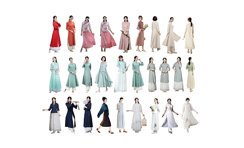 New Chinese-style Hanfu Beauty Characters Ancient Dress Beauty Ancient Dress Characters Women Antique Characters 3d model