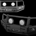 Car Front Bumpers Featuring Dual Angle Designs And LED Headlights 3d model