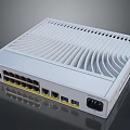 White Network Switch With Multiple Ethernet Ports And Ventilated Housing Design