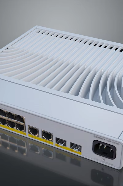 White Network Switch With Multiple Ethernet Ports And Ventilated Housing Design 3d model White Network Switch With Multiple Ethernet Ports And Ventilated Housing Design 3d model