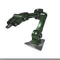 Industrial Robotic Arm Equipment With Green Mechanical Structure And Metal Base