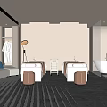 Elegant Modern SPA Sauna Interior With Massage Beds Relaxation Sofa And Warm Lighting