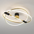 Modern Gold and White Circular Ring Ceiling Light with Sleek Contemporary Design 3d model