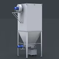 Industrial Filtration Equipment With White Body Blue Motor And Metal Stand