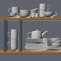 Modern Tableware Saucer Cup 3d model