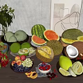 Modern fruit combination 3d model