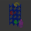 Blue Plastic Storage Rack Furniture For Water Bottles With Circular Holes Design
