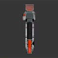 Futuristic Sci-Fi Weapon Silver And Red Body With Modern Design Grip And Number 27 Detail
