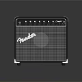 Fender Black Headphone Amplifier Speaker With Control Knobs And Front Logo