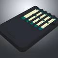 Black Electronic Card Tray With Gold And Green Metal Contacts For Devices