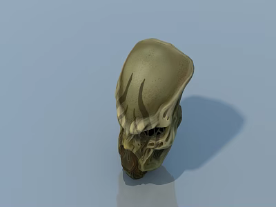 Skull Shaped Green Pet Cabinet With Intricate Patterns For Decorative Home Use 3d model