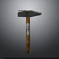 Carpentry Hammer with Metal Head Wooden Handle and Label on Handle