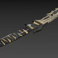 Tactical Serrated Knife With Beige Non Slip Handle And Black Blade Design