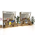 Creative Handcraft Experience Stations With Wooden Displays Balloons Ornaments And Plants